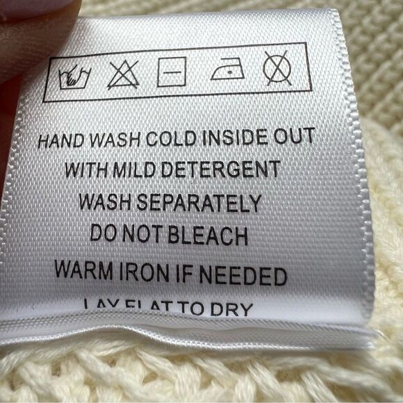 Revolve Bobi Black Cozy Cotton Sweater Womens Large Snow Cream Rib Knit Neutral - Picture 10 of 10